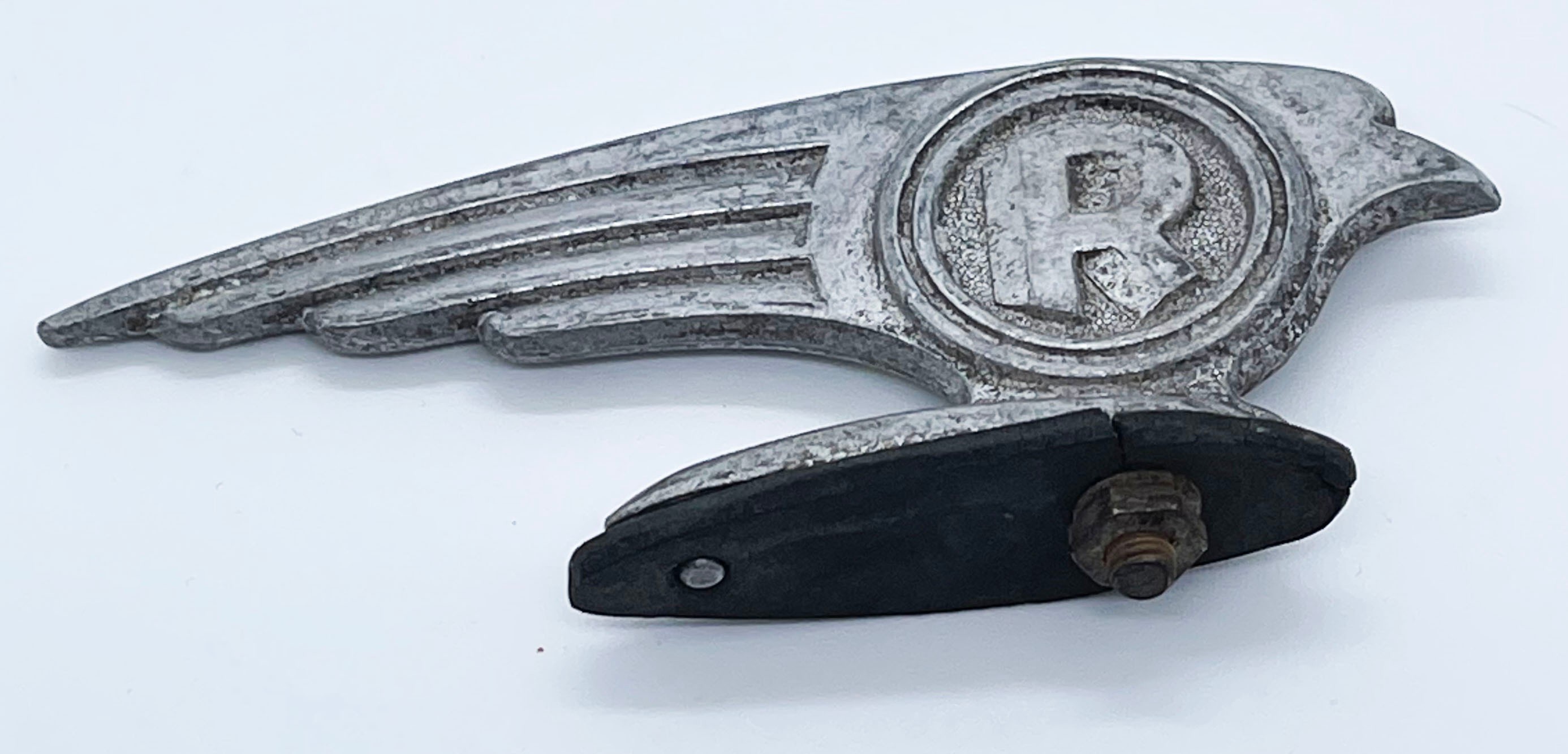 Schutzblechreiter Rabeneick Fahrrad Figur Vogel Rabe Symbol Oldtimer Sammler alt